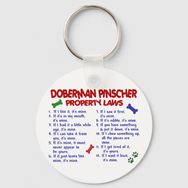 DOBERMAN PINSCHER Eigentumsrecht 2 Schlüsselanhänger (Vorderseite)
