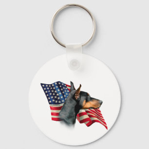 Doberman Pinscher Flag Schlüsselanhänger