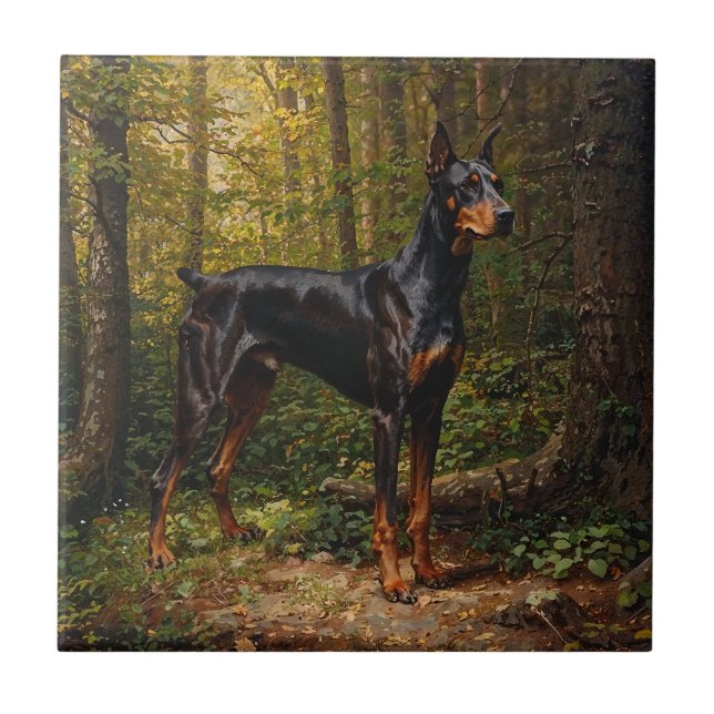 Doberman Pinscher Fliese (Vorderseite)