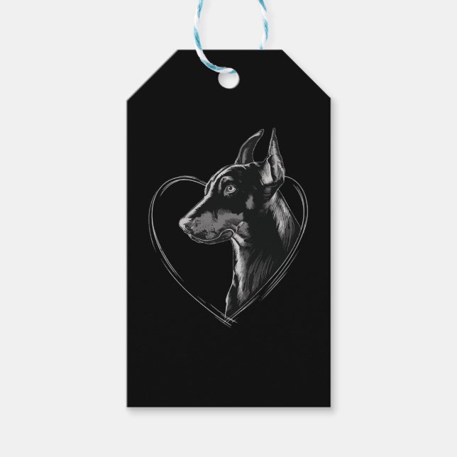Doberman Pinscher Geschenkanhänger (Vorderseite)