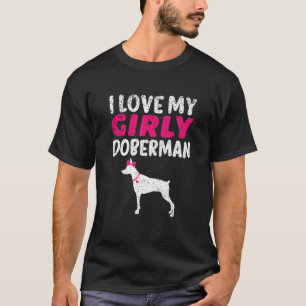 Doberman Pinscher Girl Girly Dog Gender Reveal Cu T-Shirt