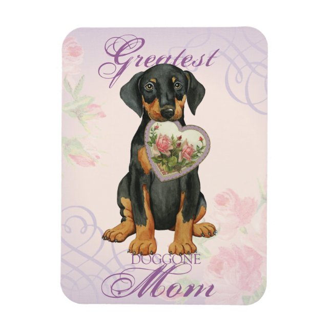Doberman Pinscher Heart Mama Magnet (Vertikal)
