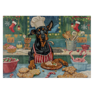 Doberman Pinscher Holiday Baking Feierliche Weihna Schneidebrett