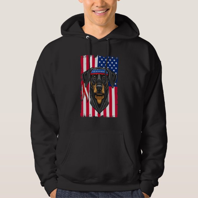 Doberman Pinscher Hund 1 Hoodie (Vorderseite)