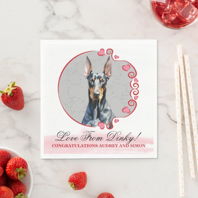 Doberman Pinscher Hund Hochzeit Napkins mit Foto Serviette (Beispiel)