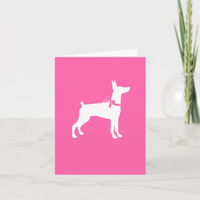Doberman Pinscher Hund Pink Girl Karten (Vorderseite)
