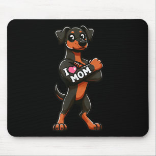 Doberman Pinscher I Liebe Mama Funny Dog Tattoo Mousepad