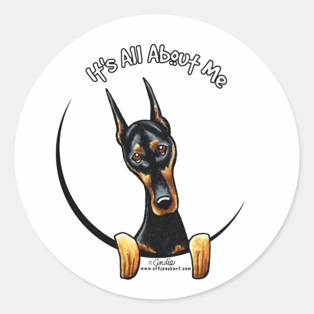 Doberman Pinscher IAAM Runder Aufkleber (Vorderseite)
