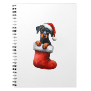 Doberman Pinscher in Sock Weihnachten Weihnachtsma Notizblock