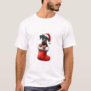 Doberman Pinscher in Sock Weihnachten Weihnachtsma T-Shirt