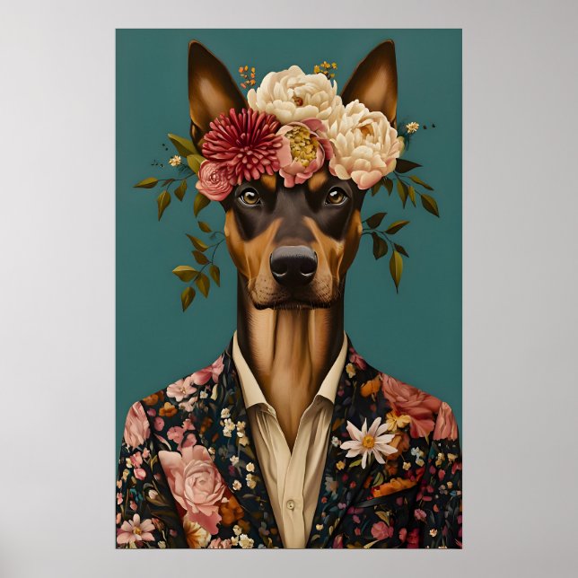 Doberman Pinscher In Suit Poster, Doberman Poster (Vorne)