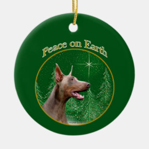 Doberman Pinscher (isabella) Peace Keramik Ornament