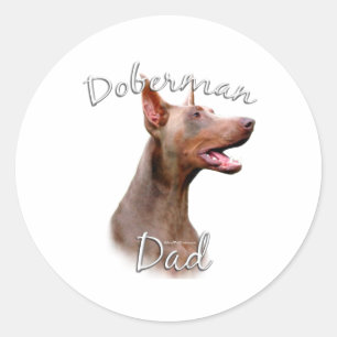 Doberman Pinscher (Isabella) Vater 2 Runder Aufkleber