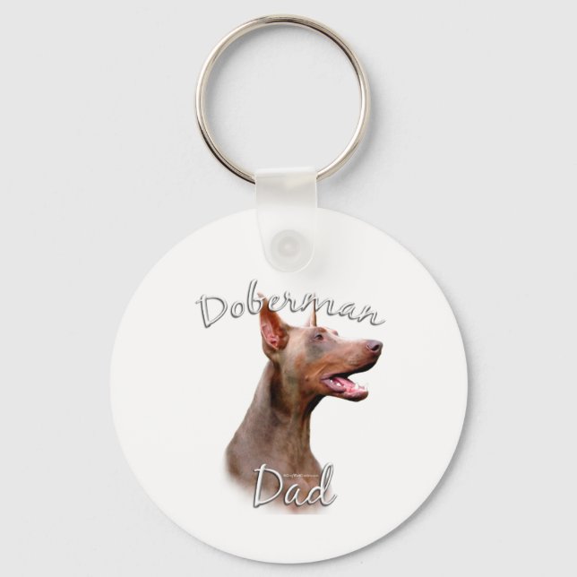 Doberman Pinscher (Isabella) Vater 2 Schlüsselanhänger (Vorderseite)