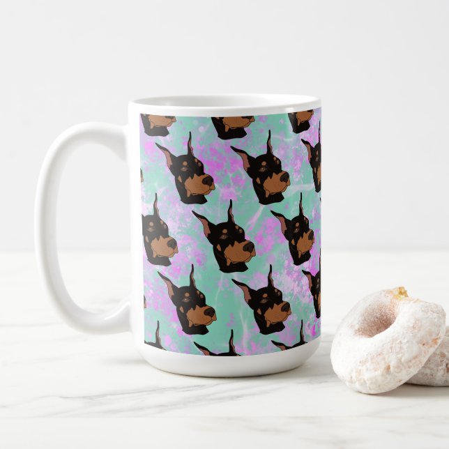 Doberman Pinscher Kaffeetasse (Mit Donut)