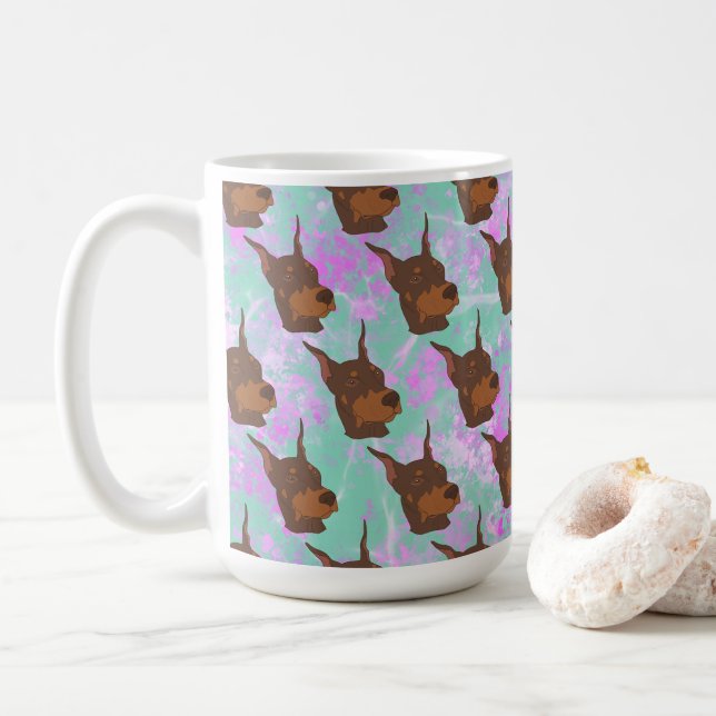 Doberman Pinscher Kaffeetasse (Mit Donut)