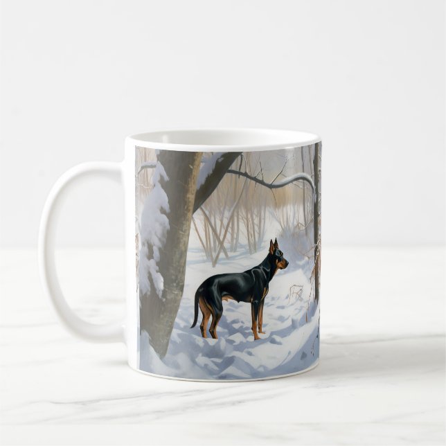 Doberman Pinscher lässt es Weihnachten Kaffeetasse (Links)