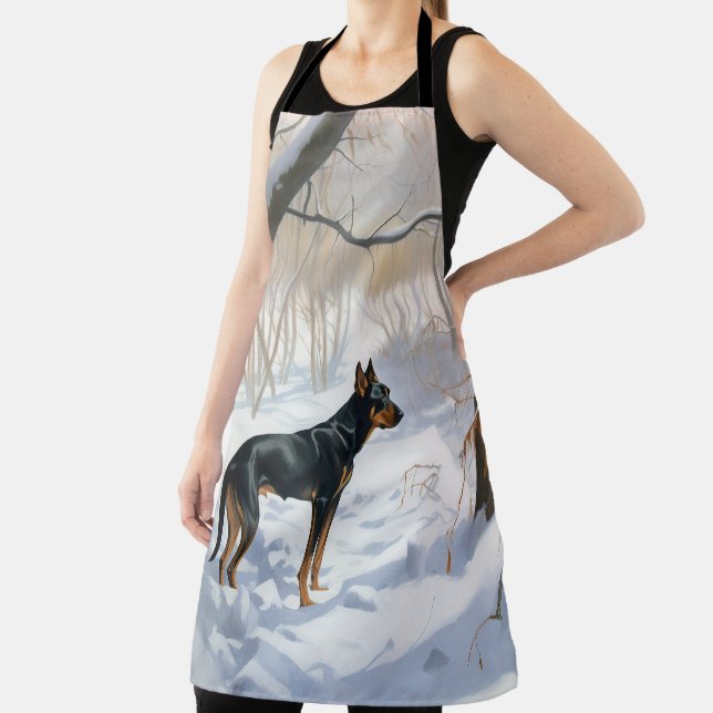 Doberman Pinscher lässt es Weihnachten Schürze (InSitu)