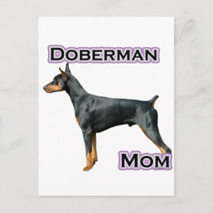 Doberman Pinscher Mama 4 Postkarte