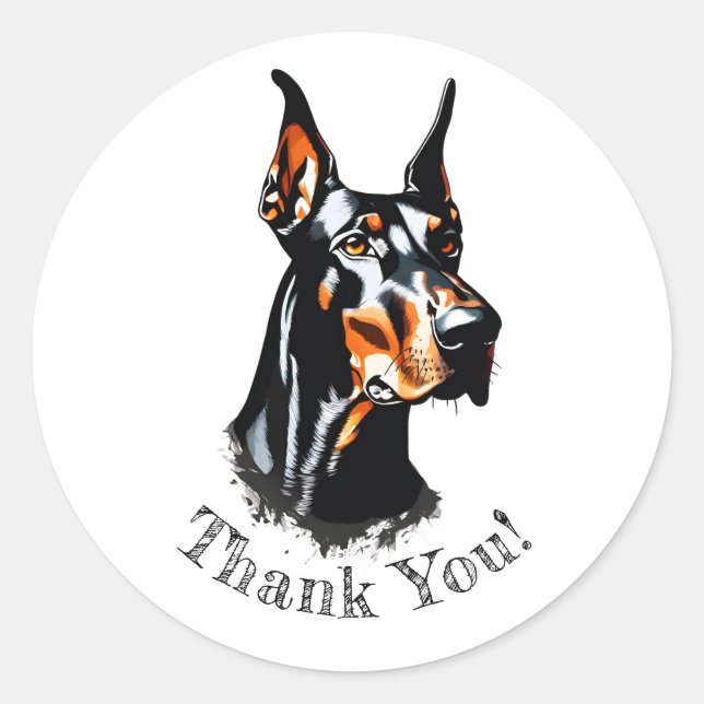 Doberman Pinscher Merci ! Autocollants (Devant)