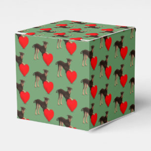 Doberman Pinscher mit Herz Geschenkschachtel