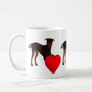Doberman Pinscher mit Herz Kaffeetasse