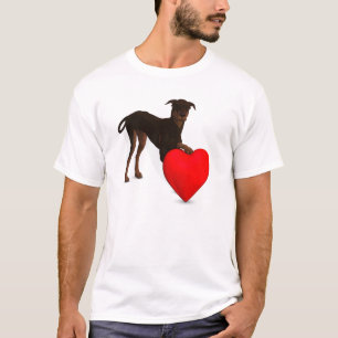 Doberman Pinscher mit Herz T-Shirt