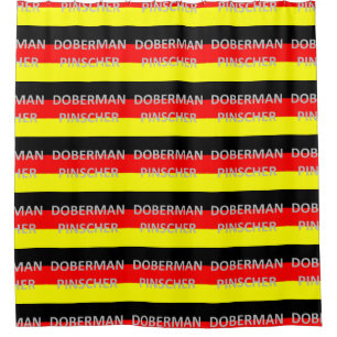 Doberman pinscher name auf deutscher Flagge Duschvorhang