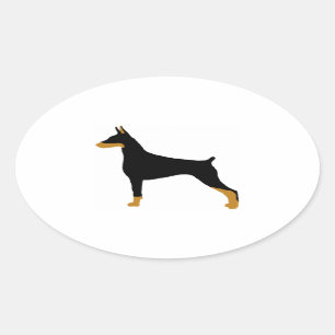 Doberman Pinscher Ovaler Aufkleber