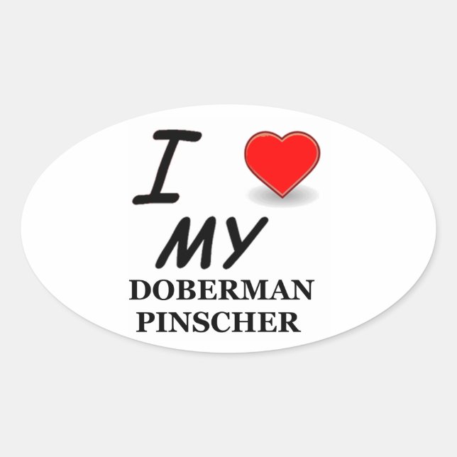 Doberman Pinscher Ovaler Aufkleber (Vorderseite)