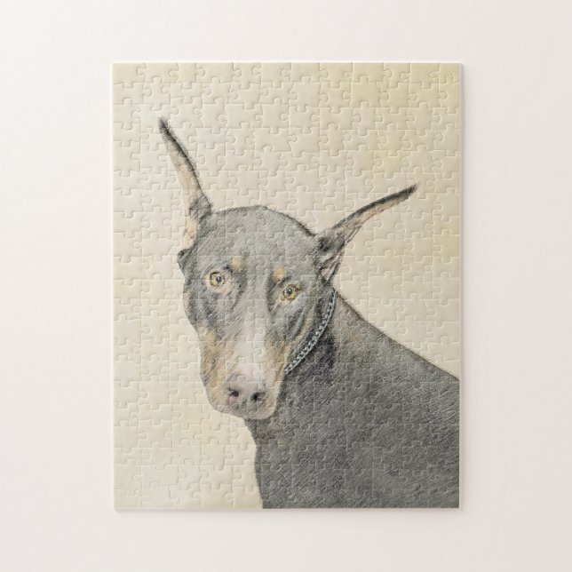 Doberman Pinscher Painting - Original Dog Art (Vertikal)