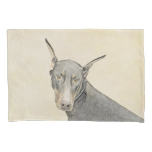 Doberman Pinscher Painting - Original Dog Art Kissenbezug