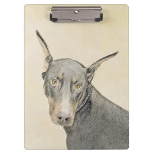 Doberman Pinscher Painting - Original Dog Art Klemmbrett