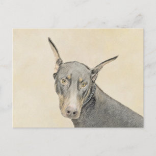 Doberman Pinscher Painting - Original Dog Art Postkarte