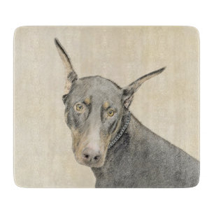 Doberman Pinscher Painting - Original Dog Art Schneidebrett