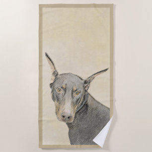 Doberman Pinscher Painting - Original Dog Art Strandtuch