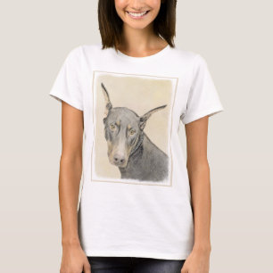 Doberman Pinscher Painting - Original Dog Art T-Shirt