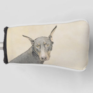 Doberman Pinscher Painting - Original Hund Art Golf Headcover