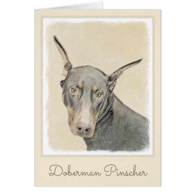 Doberman Pinscher Peinture - Art Chien original (Devant)