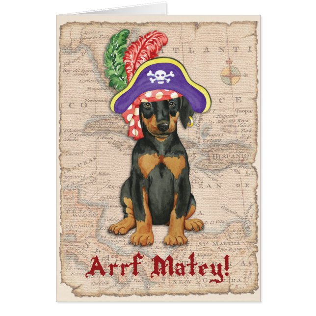 Doberman Pinscher Pirate Card (Vorne)