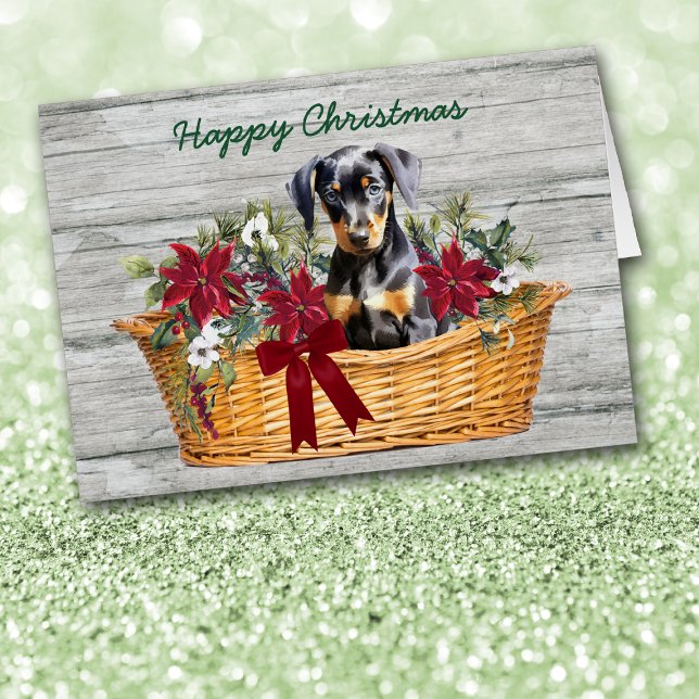 Doberman Pinscher Puppy Basket Holiday (Von Creator hochgeladen)