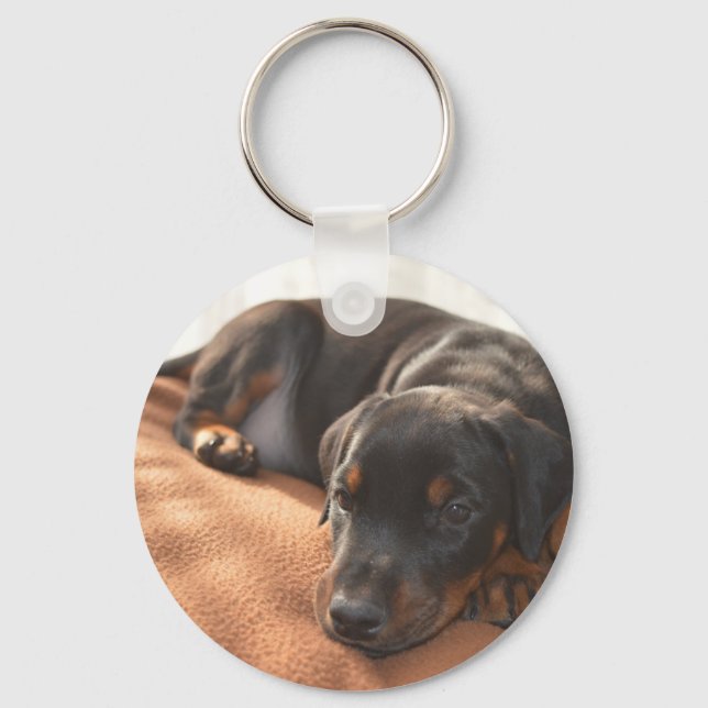 Doberman-pinscher-Puppy Schlüsselanhänger (Vorderseite)