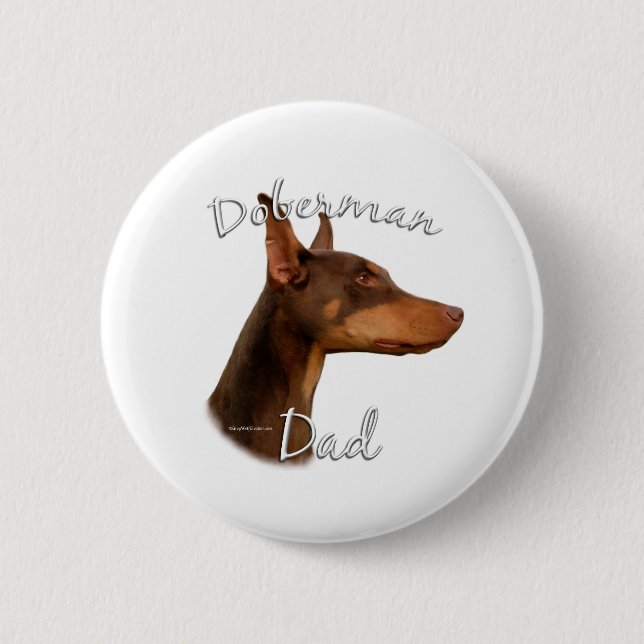 Doberman Pinscher (rot) Vater 2 Button (Vorderseite)