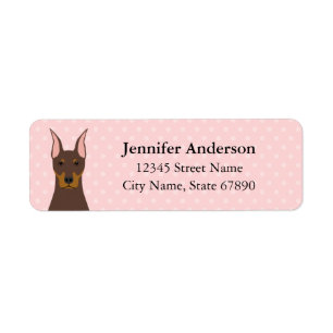 Doberman Pinscher Rücksendeadressen-Aufkleber