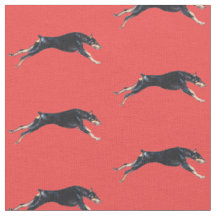 Doberman Pinscher Running Red Dog Kunstwerk