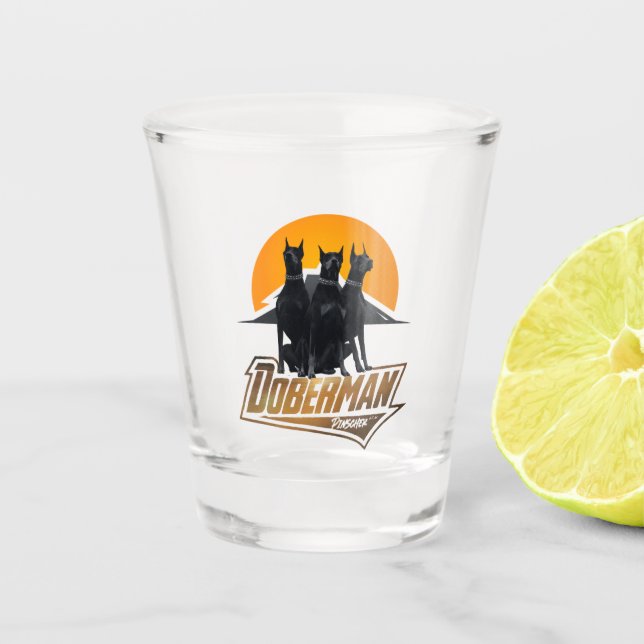 Doberman Pinscher Schnapsglas (Vorderseite)