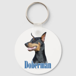 Doberman Pinscher (schwarz) Name Schlüsselanhänger