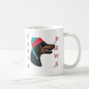 Doberman Pinscher (schwarz) Santa Paws Kaffeetasse