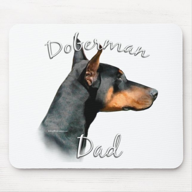 Doberman Pinscher (schwarz) Vater 2 Mousepad (Vorne)