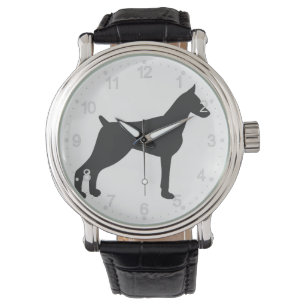 Doberman Pinscher Silhouette Armbanduhr